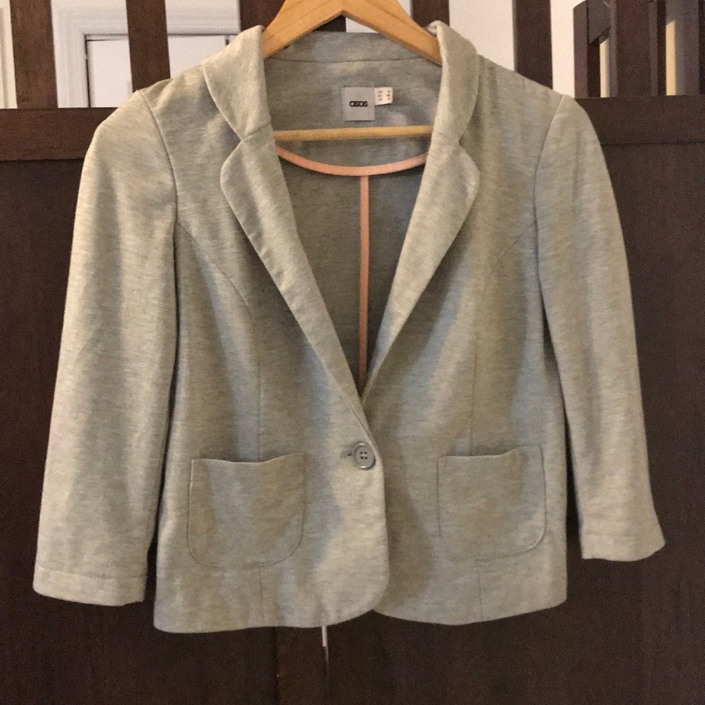 ASOS 3/4 cropped knit blazer